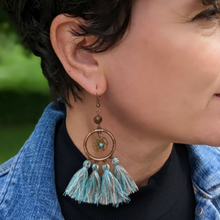 Load image into Gallery viewer, Boho Chic Dreamcatcher Earrings